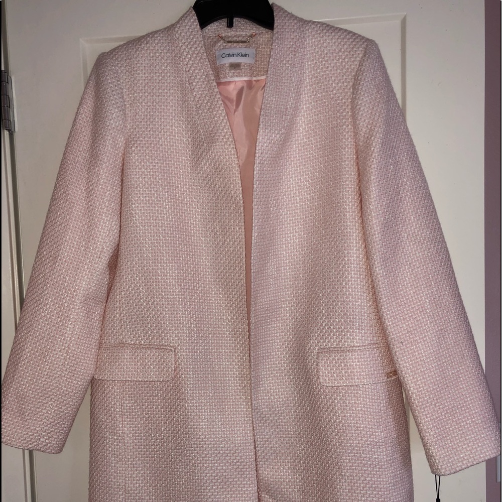 NWT Calvin Klein pink and cream jacket.